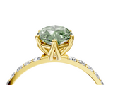 Yellow gold Fancy Green Marquise  Solitaire Pavé Diamond Engagement Ring with Four-Prong Setting_29