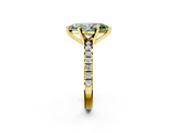 Yellow gold Fancy Green Marquise  Solitaire Pave Diamond Engagement Ring with Four-Prong Setting_332
