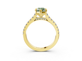 Yellow gold Fancy Green Marquise  Solitaire Pave Diamond Engagement Ring with Prong Setting_23