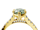 Yellow gold Fancy Green Marquise  Solitaire Pave Diamond Engagement Ring with Prong Setting_24