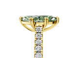 Yellow gold Fancy Green Marquise  Solitaire Pave Diamond Engagement Ring with Prong Setting_25