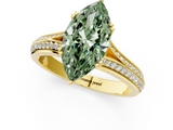 Yellow gold Fancy Green Marquise  Solitaire Pave Split Shank Engagement Ring with Six-Prong Setting_38