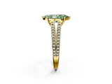 Yellow gold Fancy Green Marquise  Solitaire Split Shank Pavé Diamond Engagement Ring_338