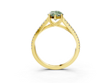 Yellow gold Fancy Green Marquise  Solitaire Split Shank Pavé Diamond Engagement Ring_339