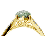 Yellow gold Fancy Green Marquise  Solitaire Split Shank Pavé Diamond Engagement Ring_340