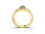 Yellow gold Fancy Green Marquise  Solitaire Split Shank Pave Diamond Ring_53