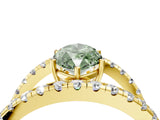 Yellow gold Fancy Green Marquise  Solitaire Split Shank Pave Diamond Ring_54