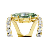 Yellow gold Fancy Green Marquise  Solitaire Split Shank Pave Diamond Ring_55