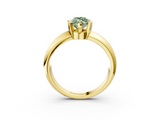 Yellow gold Fancy Green Marquise  Solitaire Tension Set Diamond Ring with Wide Band_23