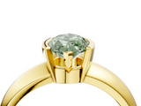 Yellow gold Fancy Green Marquise  Solitaire Tension Set Diamond Ring with Wide Band_24