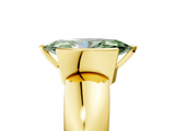 Yellow gold Fancy Green Marquise  Solitaire Tension Set Diamond Ring with Wide Band_25