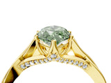 Yellow gold Fancy Green Marquise  Solitaire Twist Band Six-Prong Setting 4