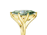 Yellow gold Fancy Green Marquise  Solitaire Twist Band Six-Prong Setting 5