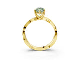 Yellow gold Fancy Green Marquise  Solitaire Twist Band with Pavé Accents and Four-Prong Setting_36