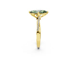 Yellow gold Fancy Green Marquise  Solitaire Twist Band with Pavé Diamonds and Four-Prong Setting_72