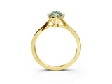 Yellow gold Fancy Green Marquise  Solitaire Twist Band with Pavé Diamonds and Four-Prong Setting_73