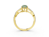 Yellow gold Fancy Green Marquise  Solitaire Twist Band with Pavé Setting and Four-Prong Setting_37