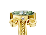 Yellow gold Fancy Green Marquise  Solitaire Twisted Band Scroll Prong Ring_36