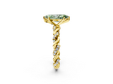 Yellow gold Fancy Green Marquise  Solitaire Twisted Band with Pavé Accents and Four-Prong Setting_21