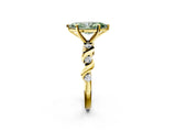 Yellow gold Fancy Green Marquise  Solitaire Twisted Band with Prong Setting 2