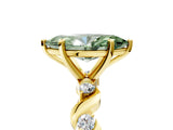 Yellow gold Fancy Green Marquise  Solitaire Twisted Band with Prong Setting 5