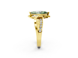 Yellow gold Fancy Green Marquise  Solitaire Twisted Band with Prong Setting_5