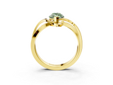 Yellow gold Fancy Green Marquise  Solitaire Twisted Band with Prong Setting_6