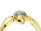 Yellow gold Fancy Green Marquise  Solitaire Twisted Band with Prong Setting_7