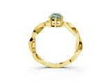 Yellow gold Fancy Green Marquise  Solitaire Twisted Pave Diamond Ring with Four-Prong Setting_118