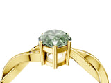 Yellow gold Fancy Green Marquise  Solitaire Twisted Pave Diamond Ring with Four-Prong Setting_119