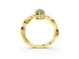 Yellow gold Fancy Green Marquise  Solitaire Twisted Pave Diamond Ring with Four-Prong Setting_15
