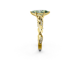 Yellow gold Fancy Green Marquise  Solitaire Vine Band with Milgrain Prong Setting_5
