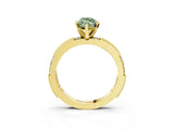 Yellow gold Fancy Green Marquise  Solitaire with Pavé Band and Four-Prong Setting_320