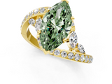 Yellow gold Fancy Green Marquise  Solitaire with Pavé Twist Band and Four-Prong Setting_55