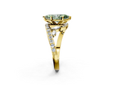 Yellow gold Fancy Green Marquise  Solitaire with Pavé Twist Band and Four-Prong Setting_56