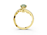 Yellow gold Fancy Green Marquise  Solitaire with Pavé Twist Band and Four-Prong Setting_57