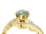 Yellow gold Fancy Green Marquise  Solitaire with Pavé Twist Band and Four-Prong Setting_58