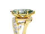 Yellow gold Fancy Green Marquise  Solitaire with Pavé Twist Band and Four-Prong Setting_59