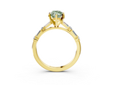 Yellow gold Fancy Green Marquise  Solitaire with Side Baguettes and Channel Set Band_23
