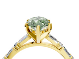 Yellow gold Fancy Green Marquise  Solitaire with Side Baguettes and Channel Set Band_24