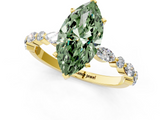 Yellow gold Fancy Green Marquise  Solitaire with Side Stones on a Pavé Band and Four-Prong Setting_24