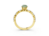 Yellow gold Fancy Green Marquise  Solitaire with Side Stones on a Pavé Band and Four-Prong Setting_26