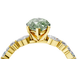Yellow gold Fancy Green Marquise  Solitaire with Side Stones on a Pavé Band and Four-Prong Setting_27