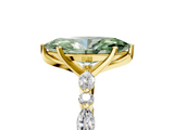 Yellow gold Fancy Green Marquise  Solitaire with Side Stones on a Pavé Band and Four-Prong Setting_28