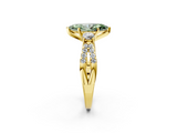 Yellow gold Fancy Green Marquise  Three-Stone Diamond Ring with Pavé Split Shank and Four-Prong Setting_64