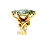 Yellow gold Fancy Green Marquise cut Solitaire Twisted Band Prong Setting Ring_210