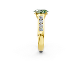 Yellow gold Fancy Green Oval  Brilliant Channel-Set Solitaire Ring with Four-Prong Setting_22