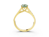 Yellow gold Fancy Green Oval  Brilliant Channel-Set Solitaire Ring with Four-Prong Setting_23