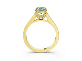Yellow gold Fancy Green Oval  Brilliant Cut Diamond Engagement Ring with Pavé Band and Four-Prong Setting_52