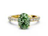 Yellow gold Fancy Green Oval  Brilliant Pavé Band Solitaire with Four-Prong Setting_40